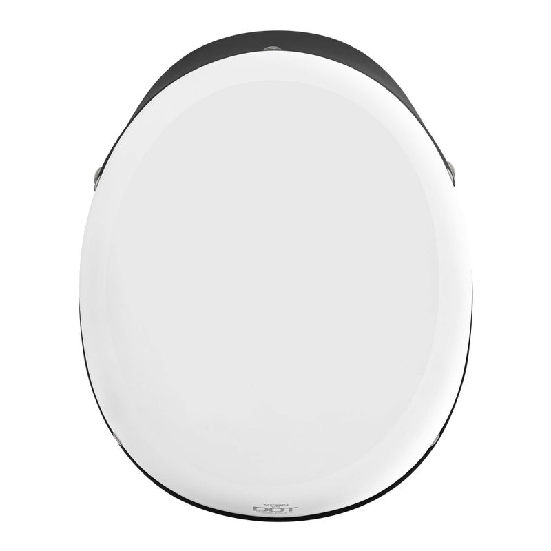 VCAN V502:24 Unisex-Adult Size Cruiser Gloss White Motorcycle Half Helmet (Large) - Image 5